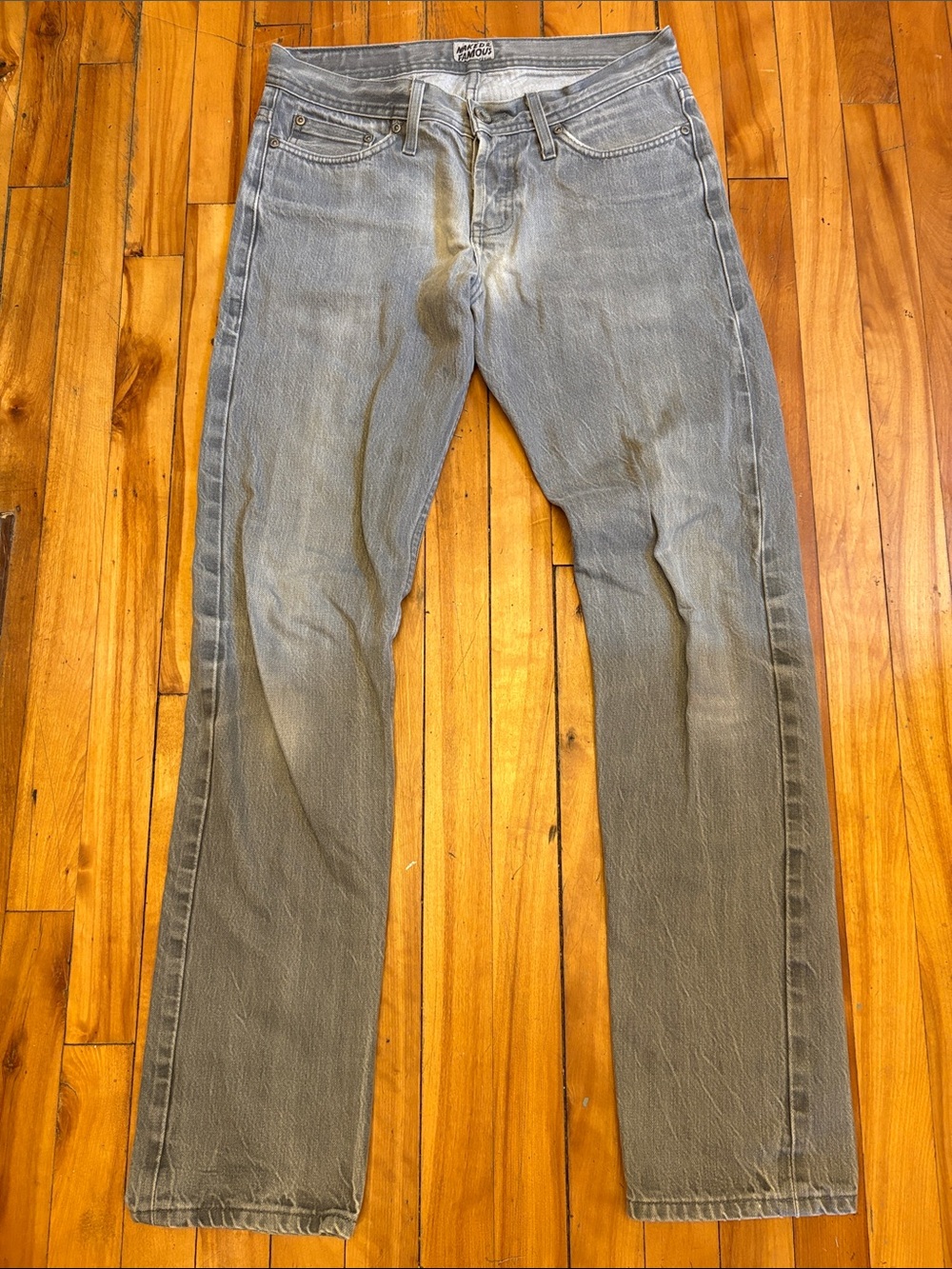 Naked & Famous Denim Men's Gray Straight Jeans